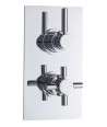 Hudson Reed Tec Pura Twin Thermostatic Shower Valve, Reliable Traditional Thermostatic Shower with Accurate Flow Control, Chrome