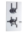 Hudson Reed Tec Pura Twin Thermostatic Shower Valve with Diverter, Thermostatic Shower with Accurate Flow Control, Chrome