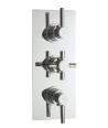 Hudson Reed Tec Pura Tripple Thermostatic Shower Valve with Diverter, Thermostatic Shower with Accurate Flow Control, Chrome
