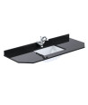 Old London Wall Hung Angled Marble Top Square Basin 1 Tap Hole, Durable Ceramic Basin with Natural Stone Countertop Top in Pr...