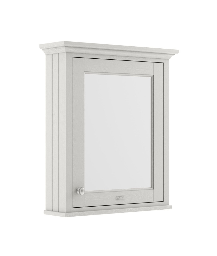 Old London Wall Hung Mirror Cabinet with Soft Close Hinged Door, Durable Knob Handle in 1 Shelf with Woodgrain Finish for Bat...