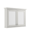 Old London Wall Hung Mirror Cabinet with 2 Soft Close Hinged Doors, Brushed Nickel Knob Handles in Textured Woodgrain Finish ...