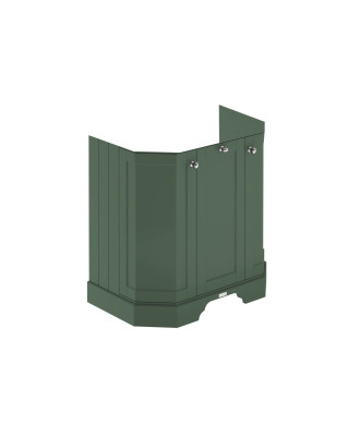 Old London Floor Standing Angled 3 Door Vanity Unit with Ceramic Basin, Traditional Bathroom Sink Cabinet in Storm Grey, 600mm