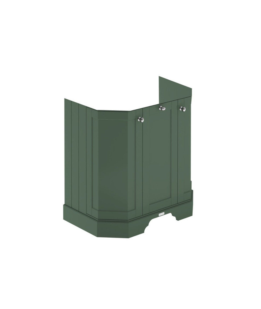 Old London Floor Standing Angled 3 Door Vanity Unit with Ceramic Basin, Traditional Bathroom Sink Cabinet in Storm Grey, 600mm