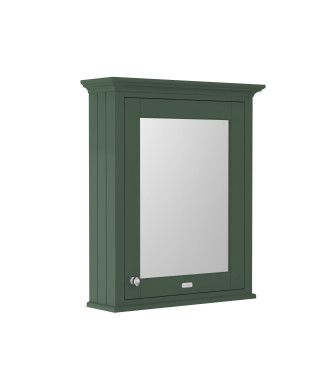 Old London Wall Hung Mirror Cabinet with Soft Close Hinged Door, Durable Knob Handle in 1 Shelf with Woodgrain Finish for Bat...