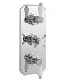 Nuie Edwardian Triple Handle 2 Outlet Concealed Shower Valve - Chrome