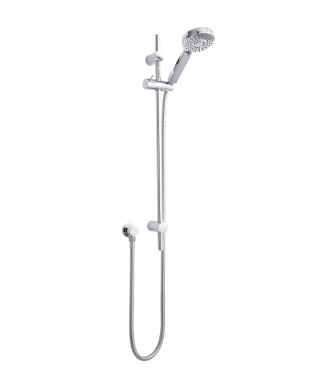 Hudson Reed Water Saving Slide Rail Kit, Multi-Function Handset & Shower Riser Rail Slider with Air Induction Technology, Chrome