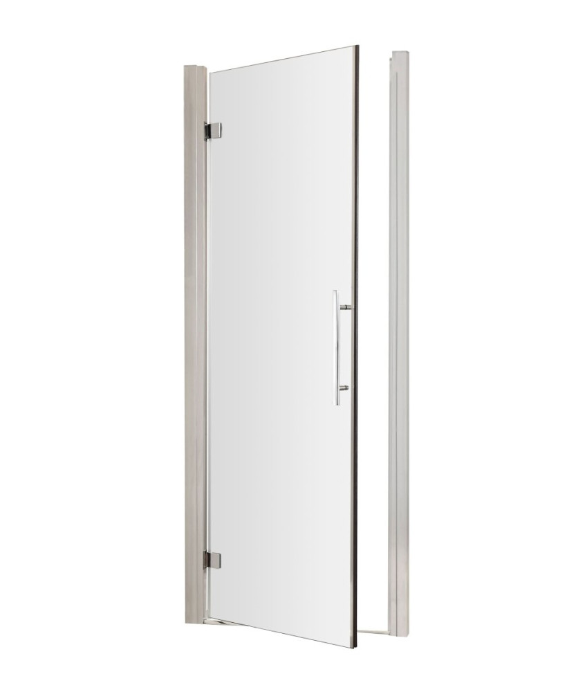 Hudson Reed Apex Hinged Shower Door, Durable Toughened Glass Shower Door with Frame & Minimalist T-Bar in Chrome, 700mm