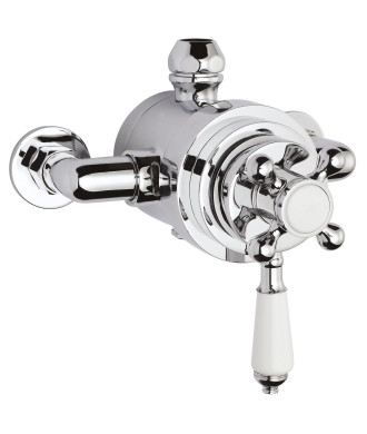 Nuie Victorian Concentric Dual Handle Exposed Shower Valve - Chrome