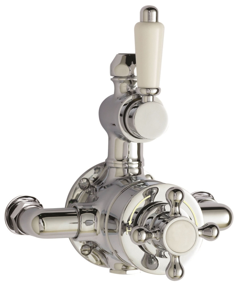 Nuie Victorian Dual Handle Exposed Shower Valve - Chrome