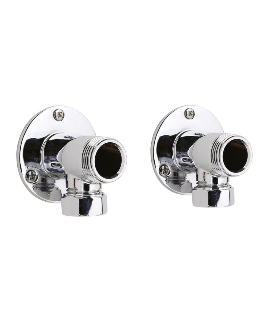 Nuie Bar Shower Elbow Unions Pair - Chrome