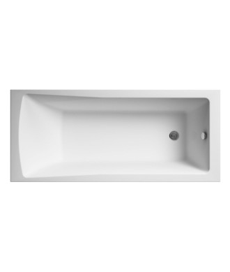 Nuie Linton Square Single Ended Bath, Durable Acrylic Bath with Central Waste with Leg Set, Compatible with Bath Panels and S...