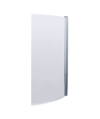 Nuie Curved B Shaped Shower Bath Screen - 1435mm x 870mm - Polished Chrome