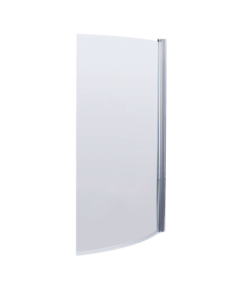 Nuie Curved B Shaped Shower Bath Screen - 1435mm x 870mm - Polished Chrome