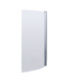 Nuie Curved B Shaped Shower Bath Screen - 1435mm x 870mm - Polished Chrome