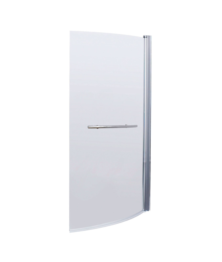 Nuie Curved B Shaped Shower Bath Screen With Towel Rail - 1435mm x 870mm - Polished Chrome