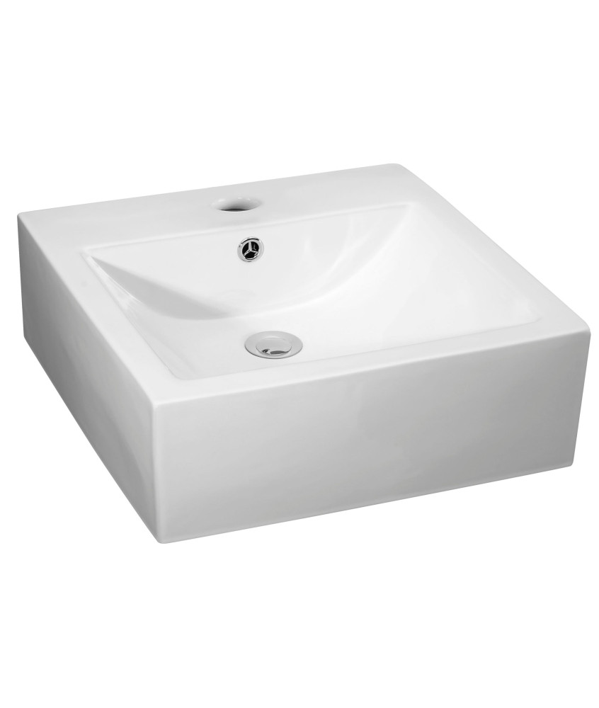 Nuie 470mm Sit-On Countertop Basin - 1 TH - White