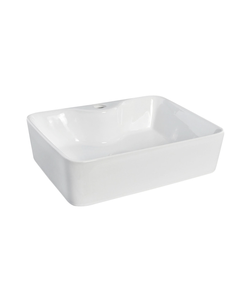 Nuie 485mm Sit-On Countertop Basin - 1 TH - White