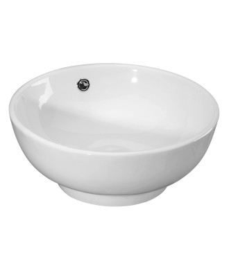 Nuie 410mm Sit-On Countertop Basin - No TH - White