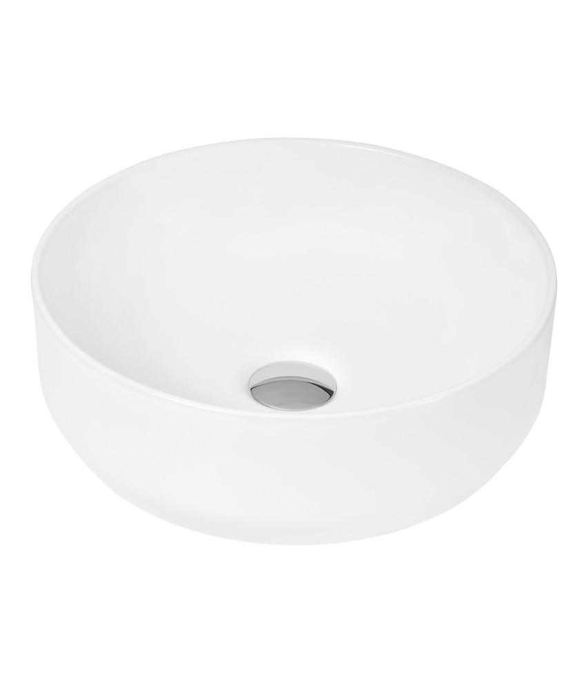 Nuie 350mm Sit-On Countertop Basin - 0 TH - White