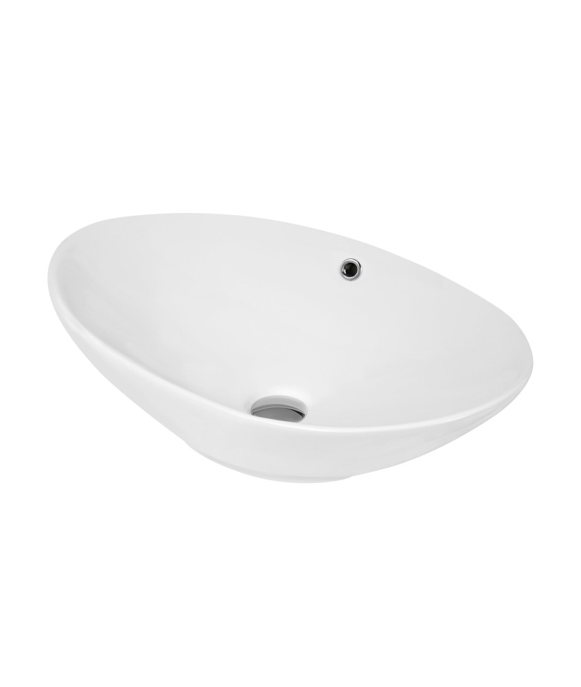 Nuie 588mm Sit-On Countertop Basin - No TH - White