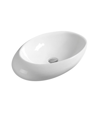Nuie 490mm Sit-On Countertop Basin - No TH - White