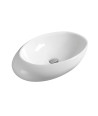 Nuie 490mm Sit-On Countertop Basin - No TH - White