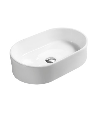 Nuie 565mm Sit-On Countertop Basin - No TH - White