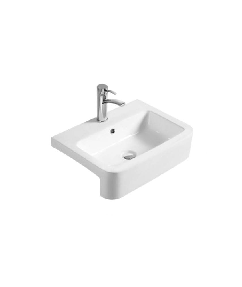 Nuie 570mm Semi Recessed Basin - White