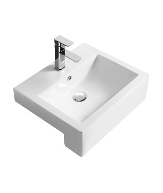 Nuie 530mm Semi Recessed Basin - 1 TH - White