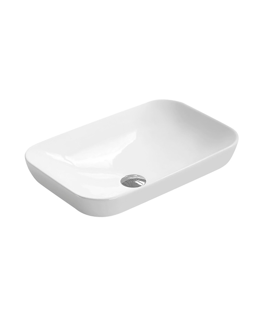 Nuie 520mm Sit-On Countertop Basin - No TH - White