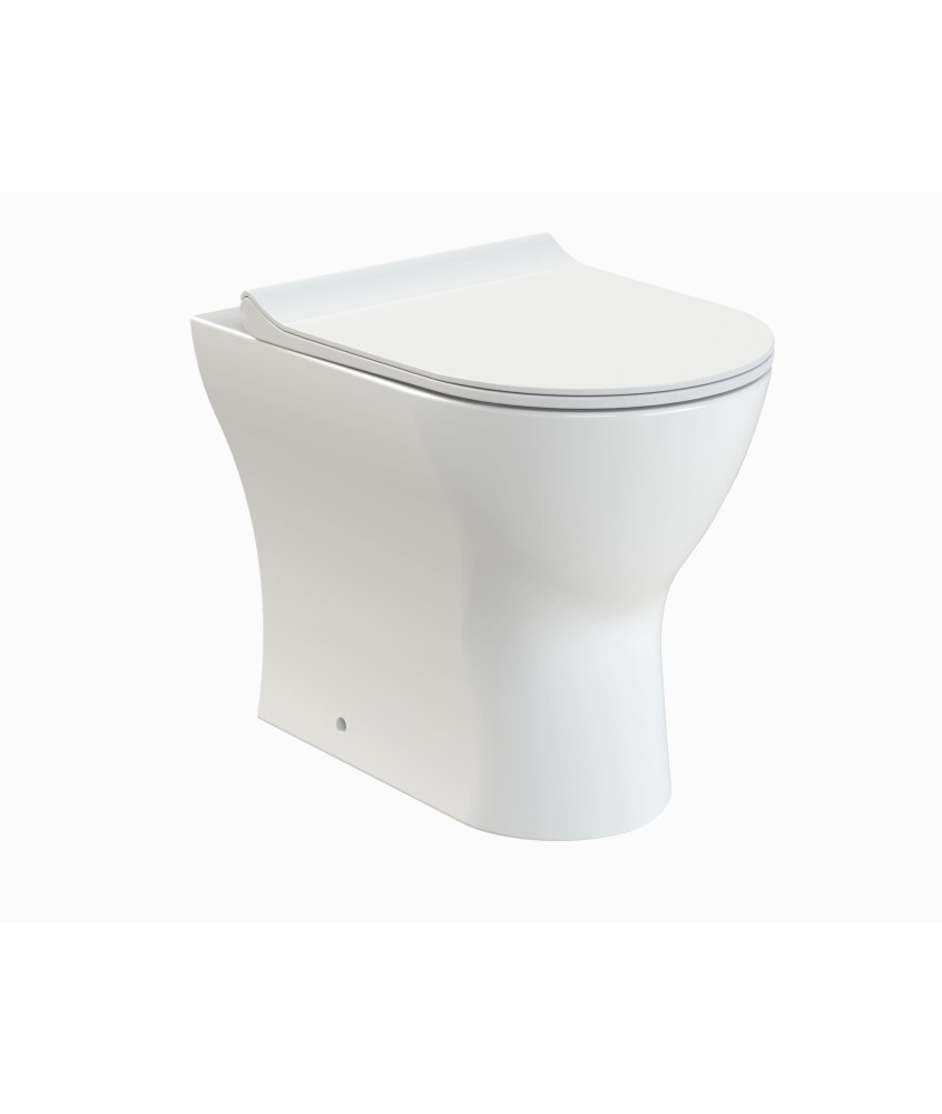 Nuie Freya Rimless Back to Wall Toilet With Soft Close Seat - White