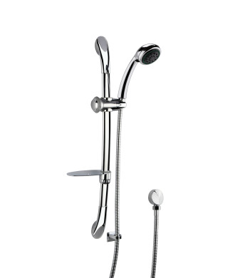 Nuie Luxury Curved Shower Slider Rail Kit - Chrome