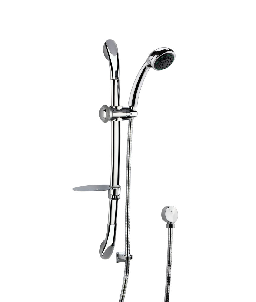 Nuie Luxury Curved Shower Slider Rail Kit - Chrome