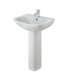 Nuie Ava 545mm Basin With Full Pedestal - 1 TH - White