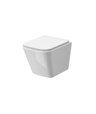 Nuie Ava Wall Hung Toilet With Slim Sandwich Soft Close Seat - White