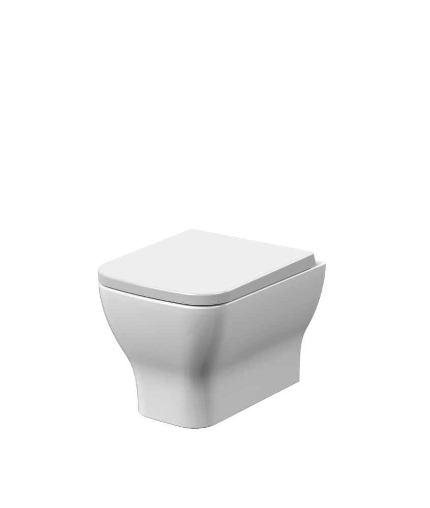 Nuie Ava Wall Hung Toilet With Wrapover Soft Close Seat - White