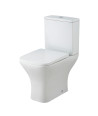 Nuie Ava Rimless Close Coupled Toilet With Push Button Cistern And Soft Close Seat - White