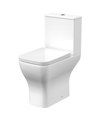 Nuie Ava Comfort Height Rimless Close Coupled Toilet With Push Button Cistern And Soft Close Seat - White