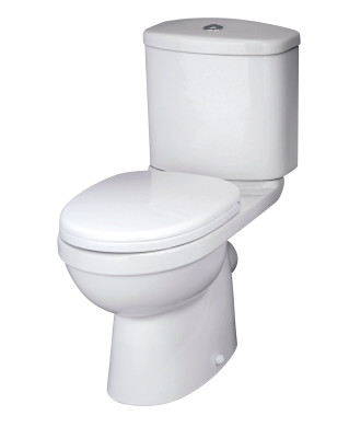 Nuie Ivo Close Coupled Toilet With Push Button Cistern And Soft Close Seat - White