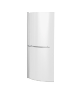 Nuie Curved P Shaped Shower Bath Screen With Towel Rail - 1435mm x 720mm - Polished Chrome