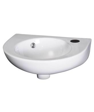 Nuie Melbourne Round 450mm Wall Hung Cloakroom Basin - 1 TH - White