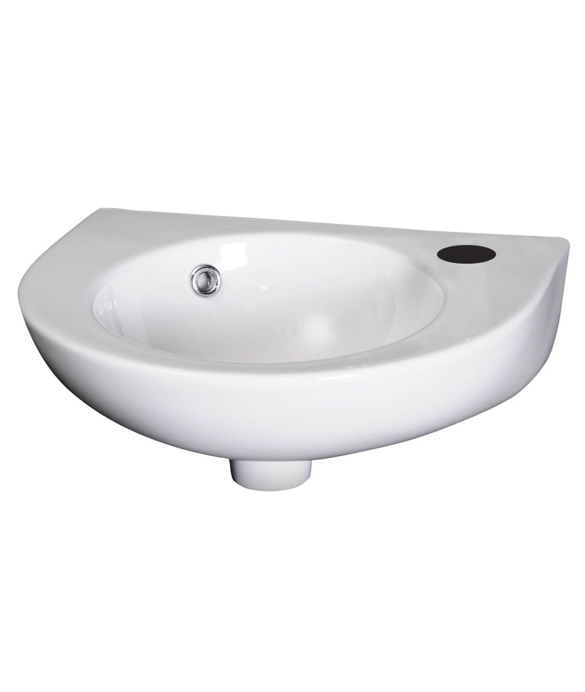 Nuie Melbourne Round 450mm Wall Hung Cloakroom Basin - 1 TH - White