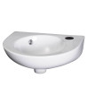 Nuie Melbourne Round 450mm Wall Hung Cloakroom Basin - 1 TH - White