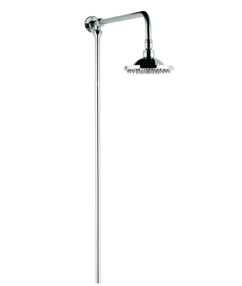 Old London Shower Kits Rigid Riser Kit, Durable & Stylish Round Shower Head with Hose in Chrome