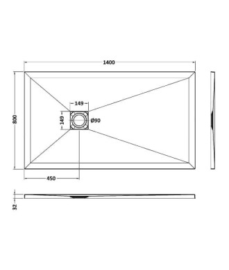 Rectangular Shower Tray 1700x900