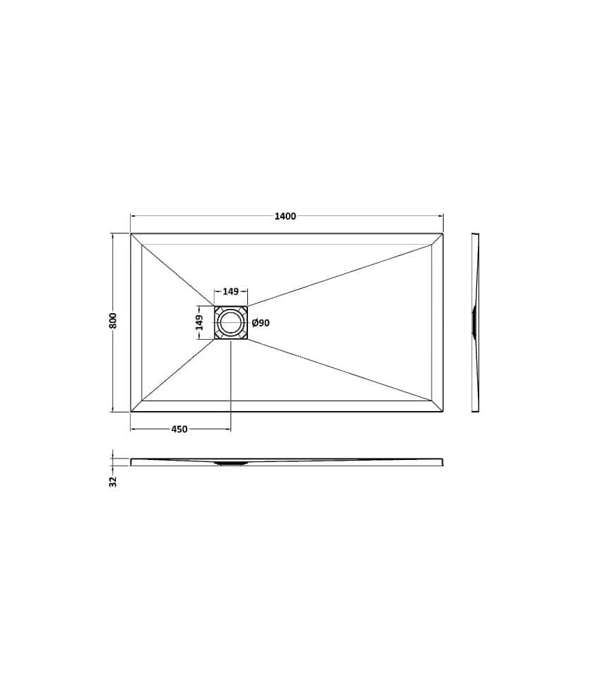 Rectangular Shower Tray 1700x900