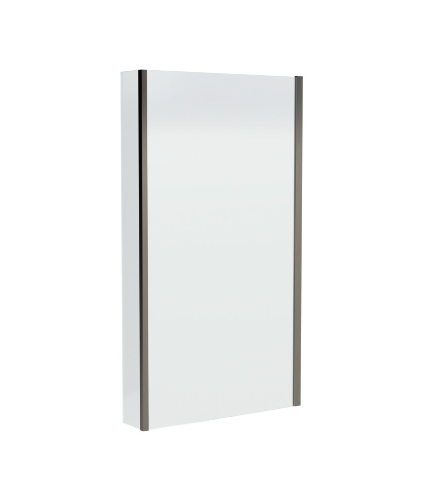 Nuie Square L-Shaped Fixed Bath Screen with Return Panel, Durable Toughened Glass Reversible Design for Modern Bathrooms in B...