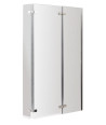 Nuie Pacific L Shaped Double Hinged Shower Bath Screen - 1400mm x 812mm - Polished Chrome