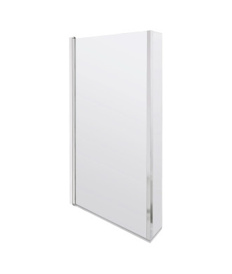 Nuie Pacific Hinged Shower Bath Screen - 1430mm x 795mm - Polished Chrome